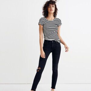 Madewell 9" High-Rise Skinny Jeans in Black Sea Size 28